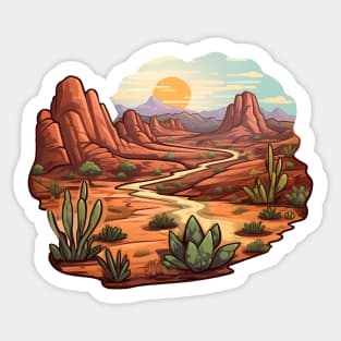 Southwest Desert Scene Sticker